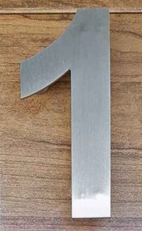 NUMERO 1 ACERO INOX. 6 GRANDE