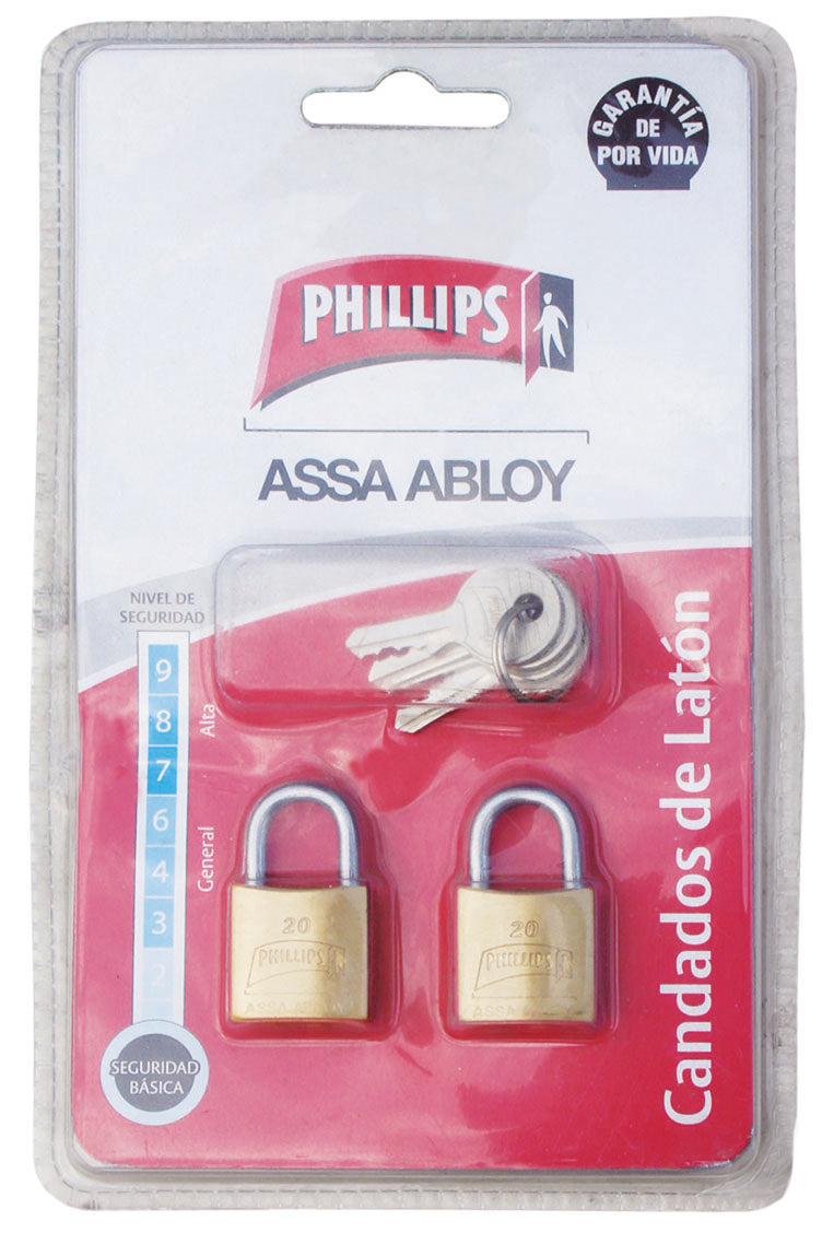 CANDADO PHILLIPS LATON # 20 GEMELO MX2321