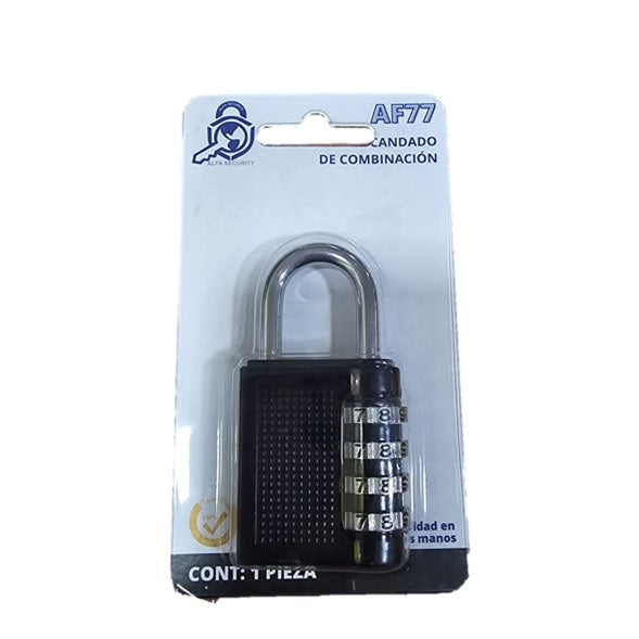 CANDADO COMBINACION 4 DISCOS AF-77 40MM