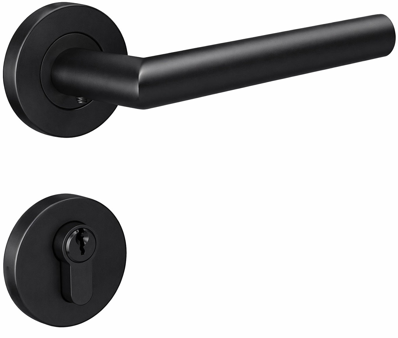 JUEGO DE MANIJAS ALFA "L" ACERO INOXIDABLE ACABADO NEGRO