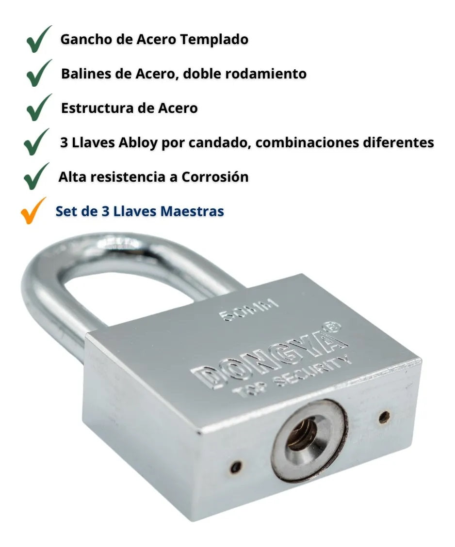 CANDADO DONGYA 50MM AMAESTRADO 5 PZS