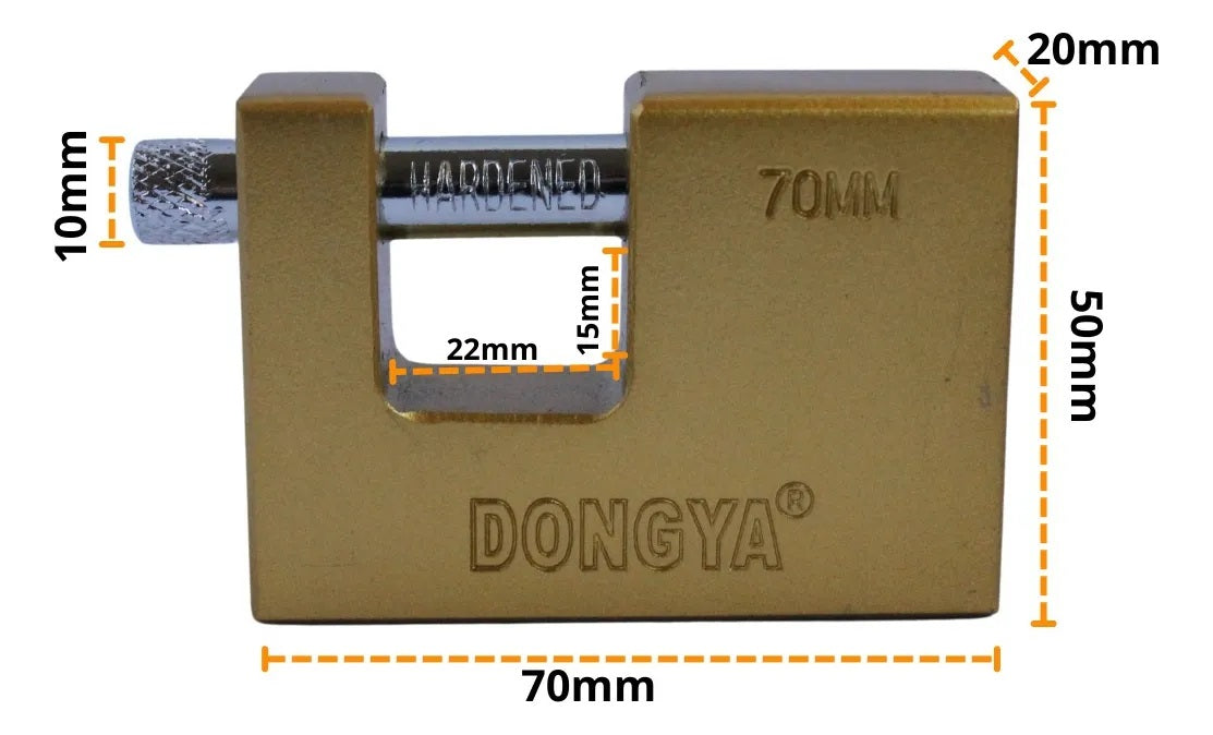 CANDADO DONGYA DORADO CORTINA 70MM