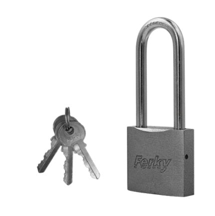 CANDADO FERKY PLATA 32MM GANCHO LARGO