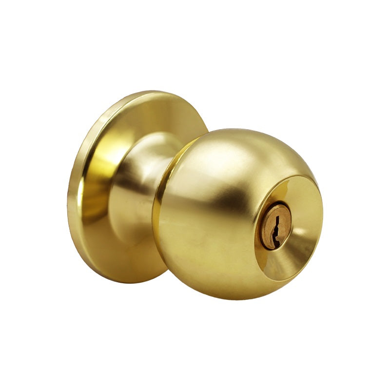 CERRADURA FERKY POMO LATON BRILLANTE CON LLAVE