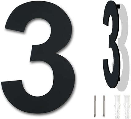 NUMERO 3 NEGRO A. INOX. 6 GRANDE