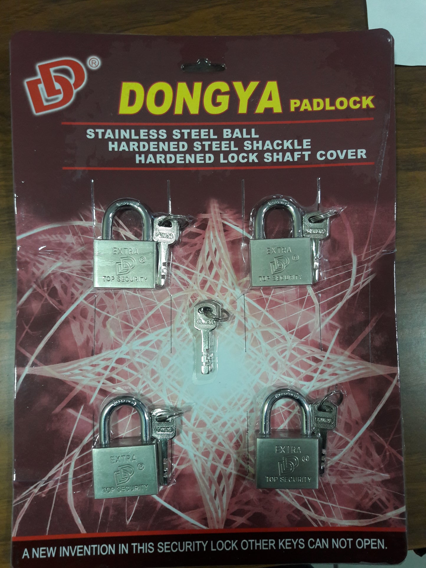 JGO. 4PZ CANDADO DONGYA 40MM AMAESTRADO