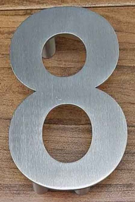 NUMERO 8 ACERO INOX. 6 GRANDE