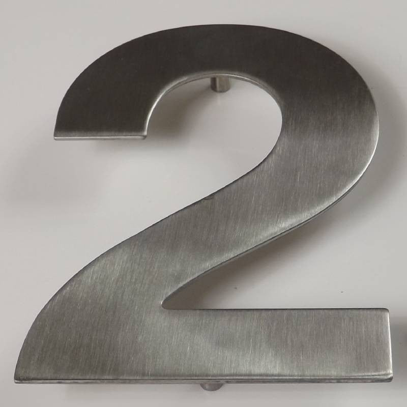 NUMERO 2 ACERO INOX. 6" GRANDE