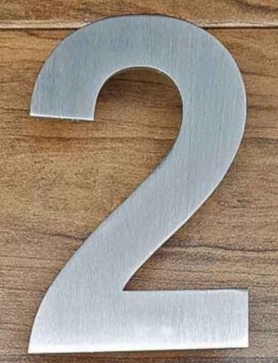 NUMERO 2 ACERO INOX. 6 GRANDE