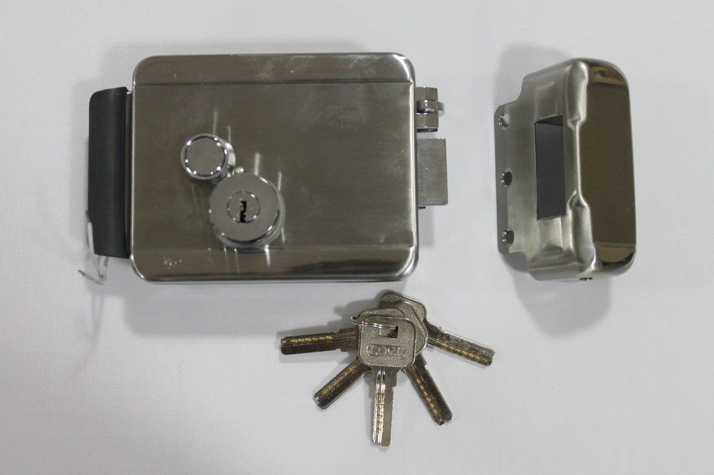 CHAPA ELECTRICA ACERO INOXIDABLE CON BOTON DERECHA ALFA SECURITY 678