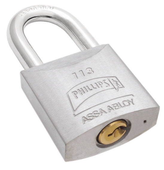 CANDADO PHILLIPS GRIS # 113 GANCHO LARGO MX125