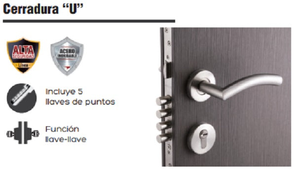 CHAPA DEXTER A.INOX.   U   ENT PPAL 6507