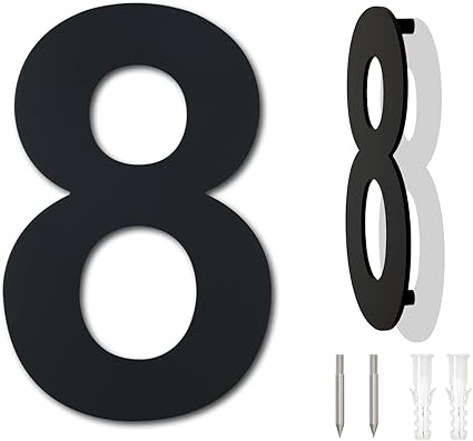 NUMERO 8 NEGRO A. INOX. 6  GRANDE