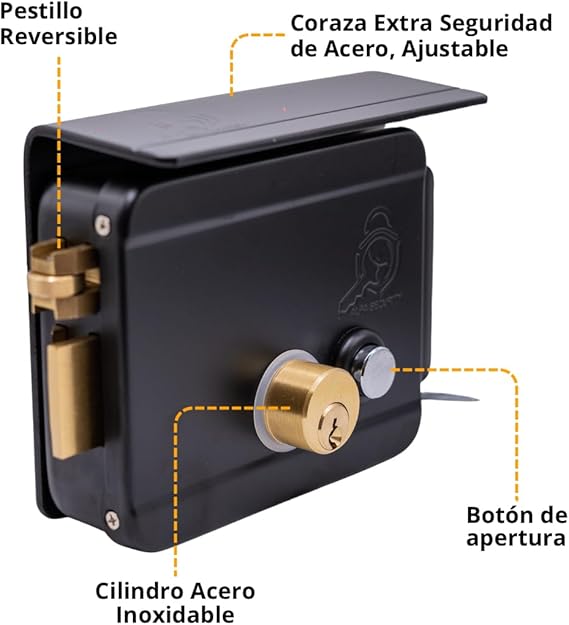 CHAPA ELECTRICA ALFA SECURITY  AF-679 IZQUIERDA CON BOTÓN