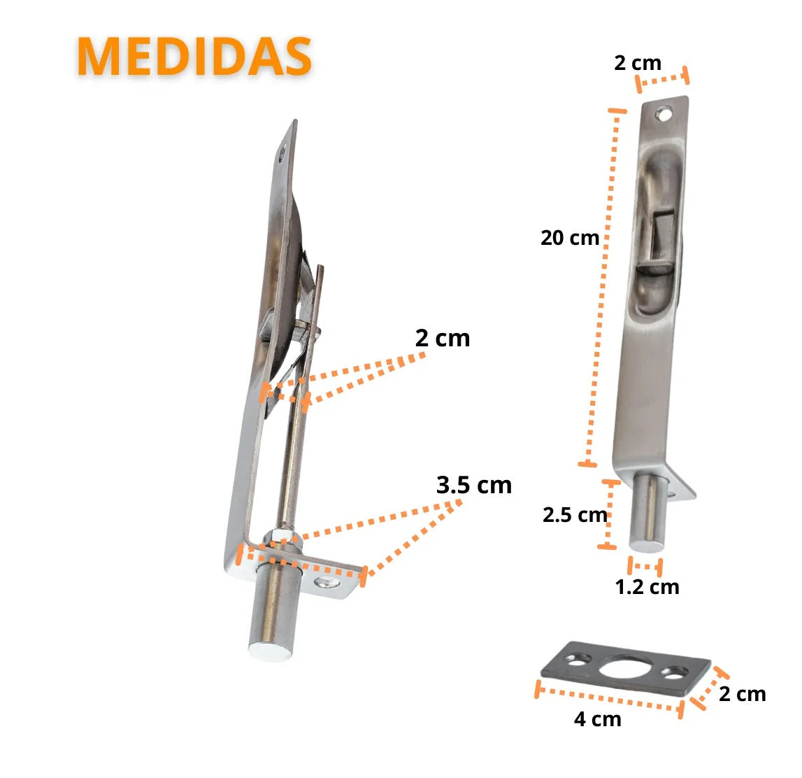 PASADOR ALFA SECURITY 8" ACERO INOXIDABLE