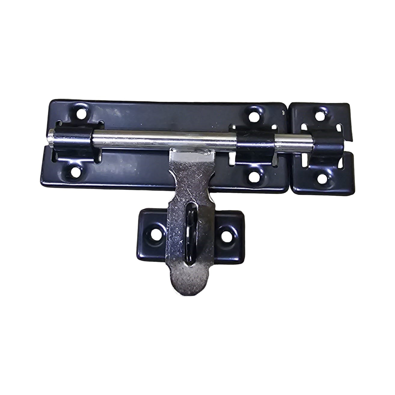 PASADOR CON PORTA-CANDADO ACERO INOXIDABLE  6" NEGRO