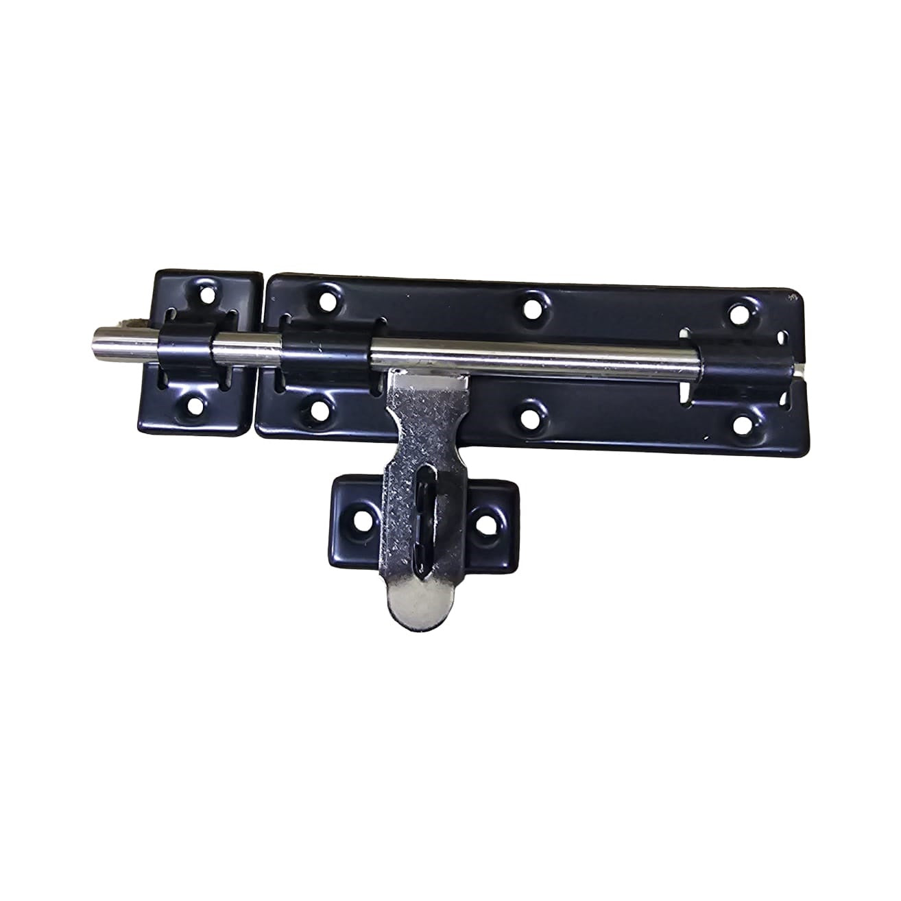 PASADOR CON PORTA-CANDADO ACERO INOXIDABLE  8" NEGRO