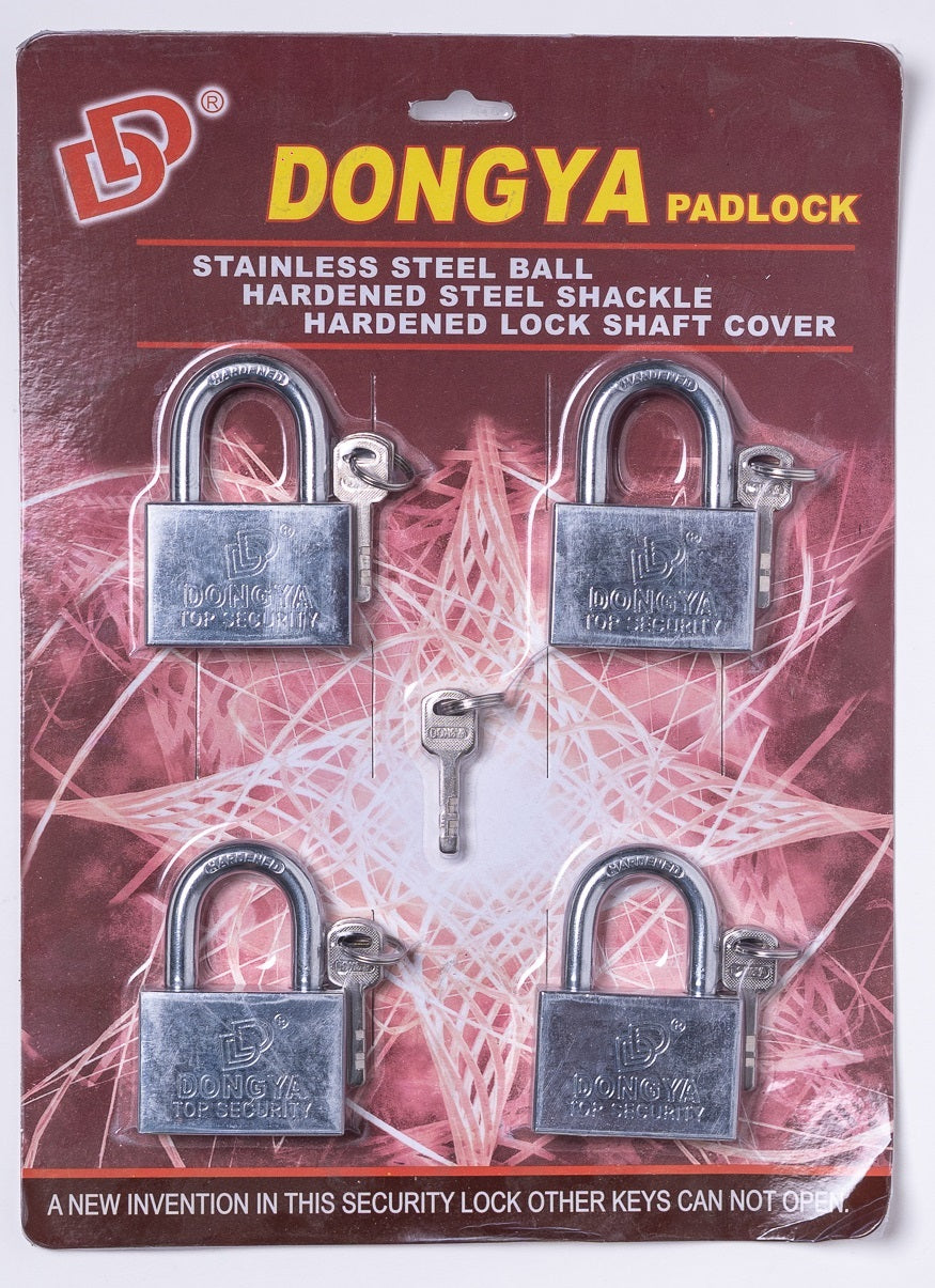 JGO. 4PZ CANDADO DONGYA 60MM  AMAESTRADO