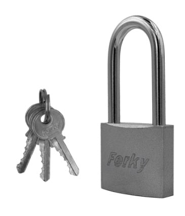 CANDADO FERKY PLATA 50MM GANCHO LARGO