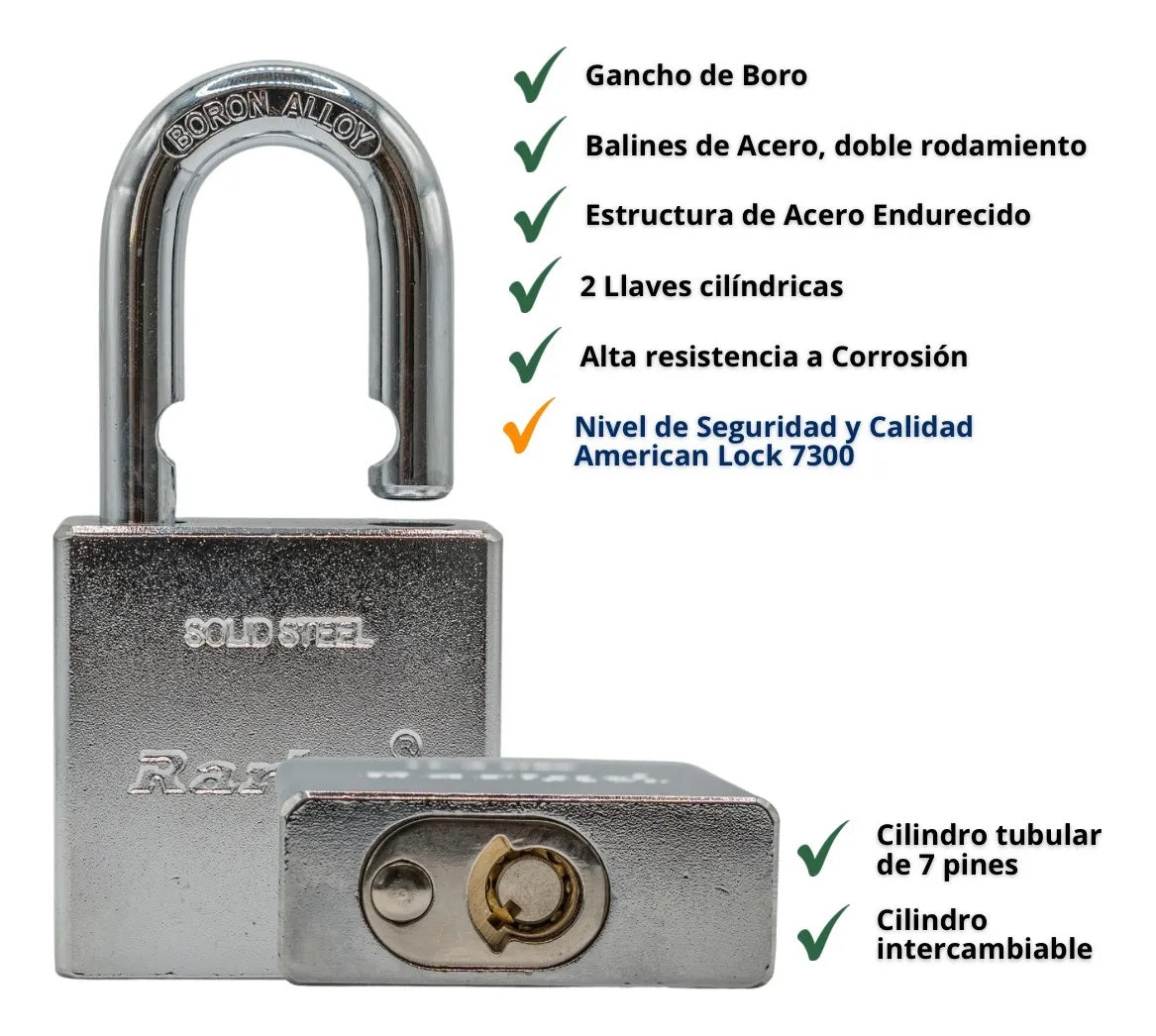 CANDADO TUBULAR RARLUX A7300 CORTO