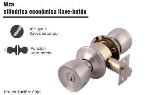 CHAPA DEXTER NIZA TECLAS A.INOX 6626